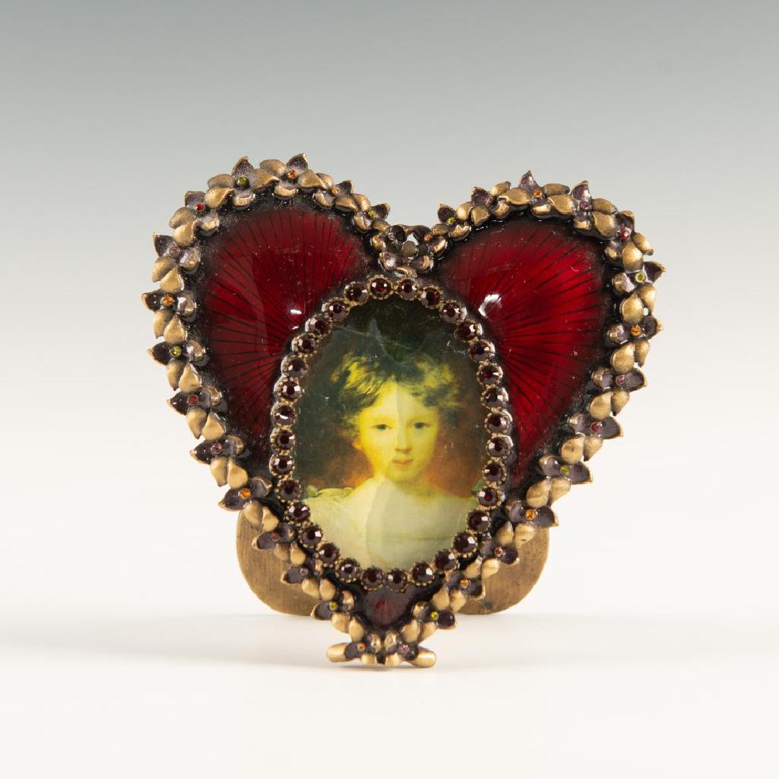 JAY STRONGWATER ENAMEL HEART JEWELED PICTURE FRAME (1 of 2)