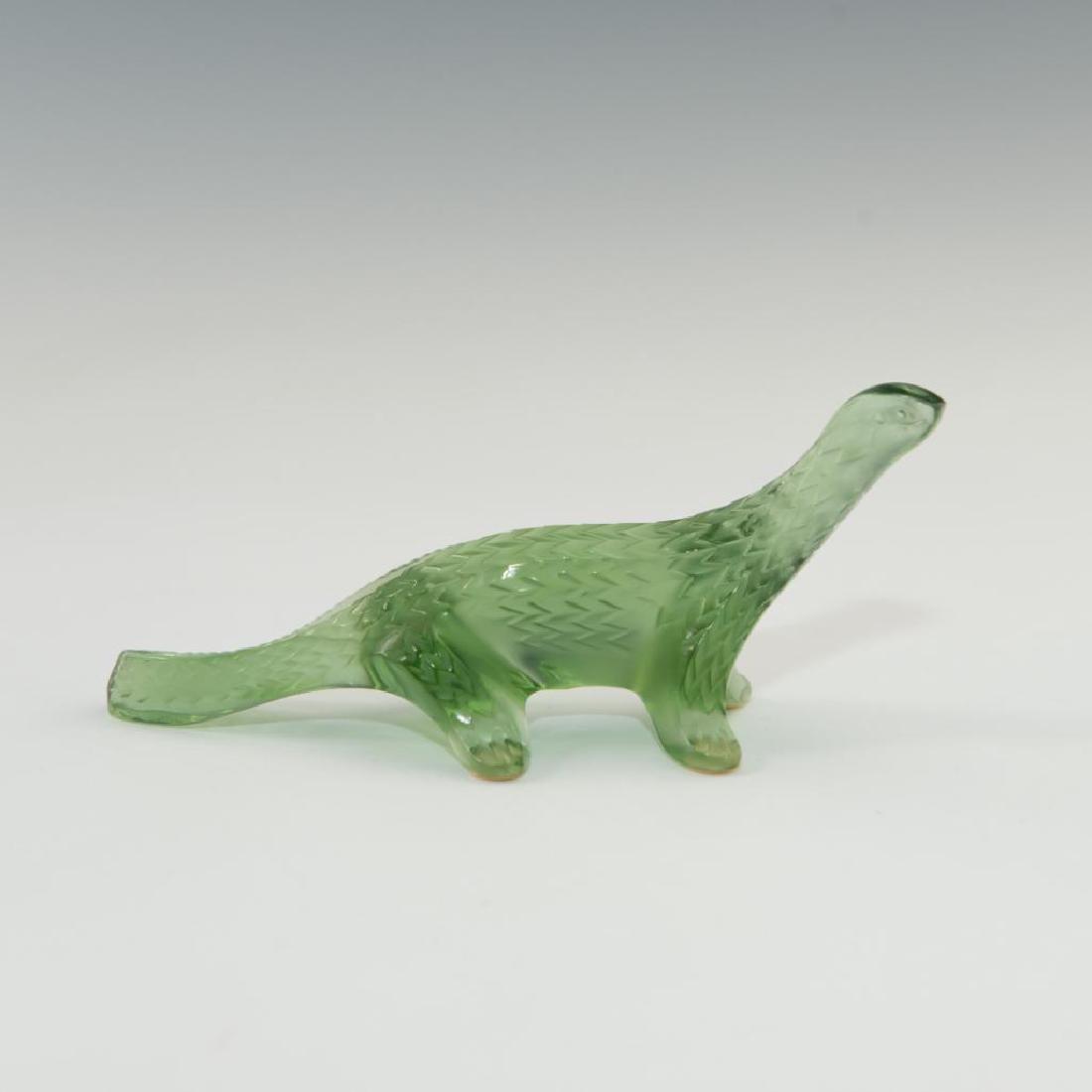 LALIQUE FRANCE GREEN CRYSTAL LIZARD FIGURE PAPERWEIGHT (1 of 4)