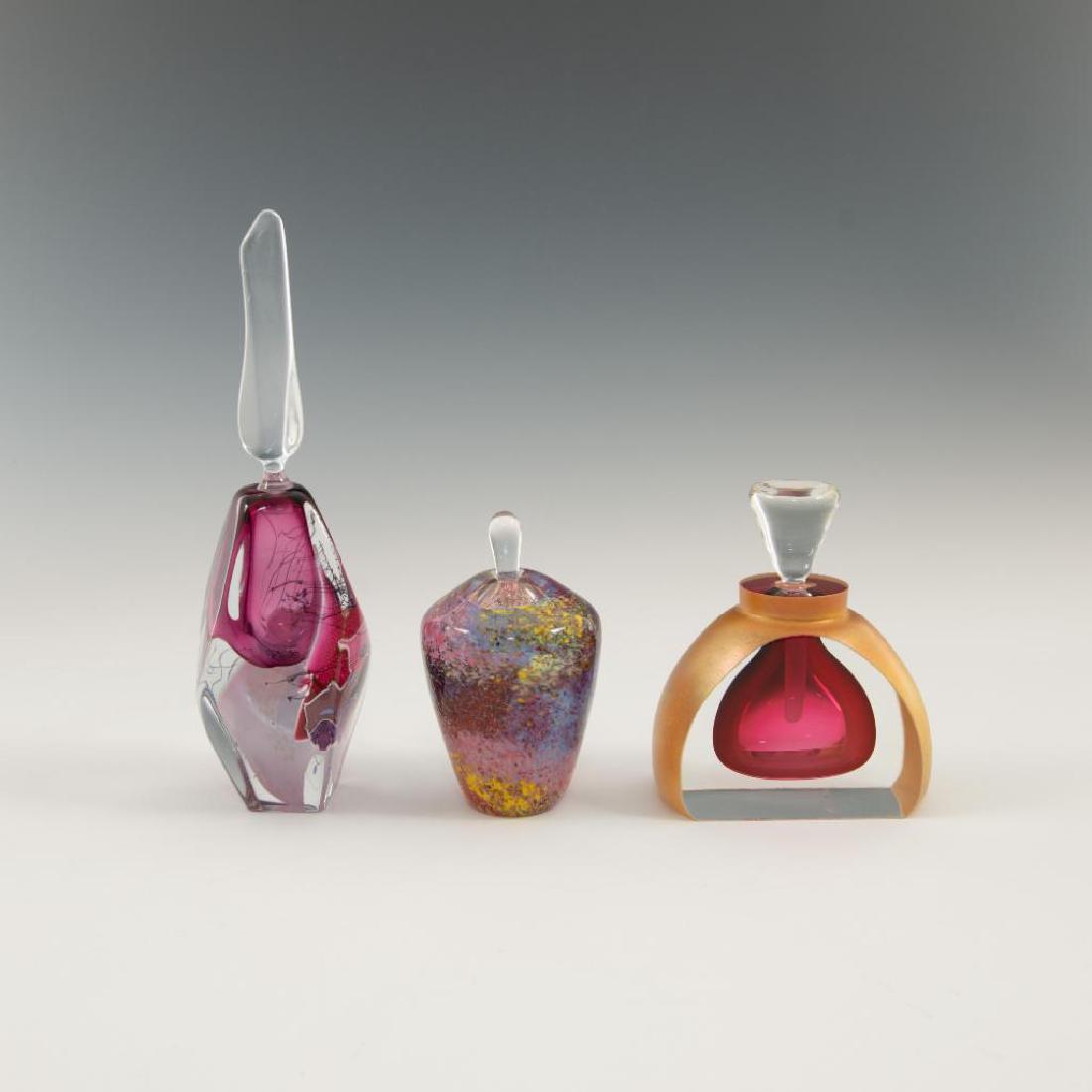 GROUP 3pc LARGE MURANO CORREIA ART GLASS PERFUME BOTTLE (1 of 5)