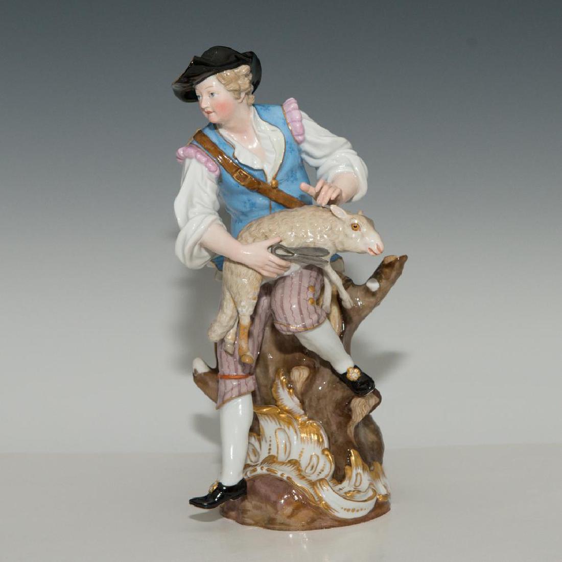MEISSEN 19thC PORCELAIN GROUP FIGURINE SHEPHERD (1 of 6)