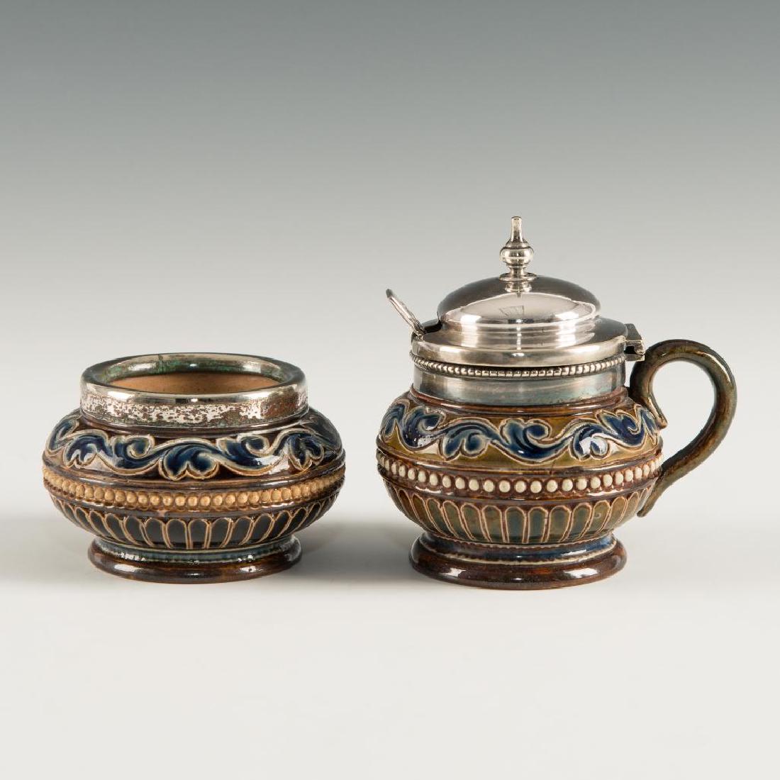 SET OF 2 DOULTON LAMBETH 19thC CONDIMENT CRUET (1 of 4)