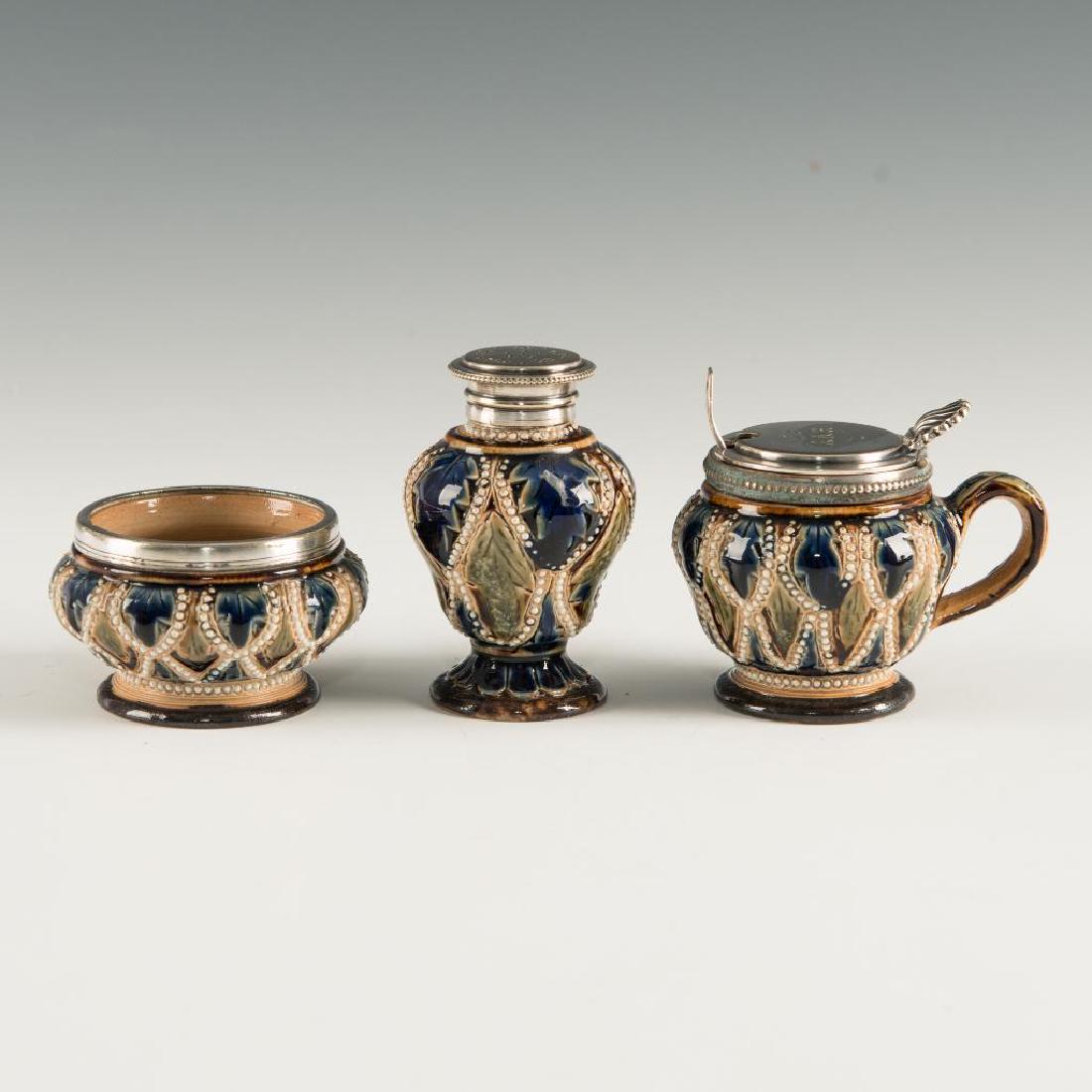 SET OF 3 DOULTON LAMBETH 19thC  CONDIMENT CRUET (1 of 7)