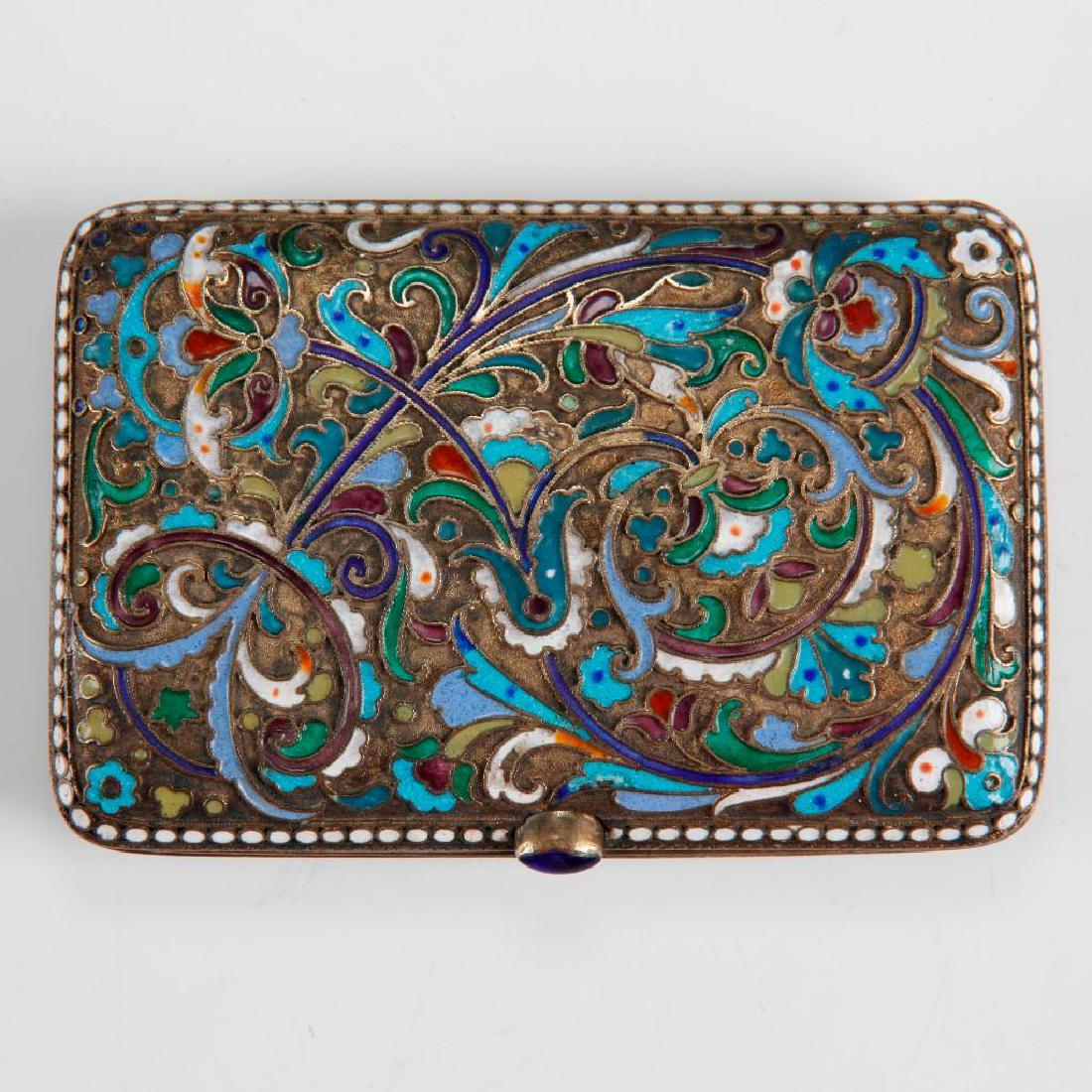 ANTIQUE RUSSIAN CLOISONNE ENAMEL CIGARETTE CASE (1 of 7)
