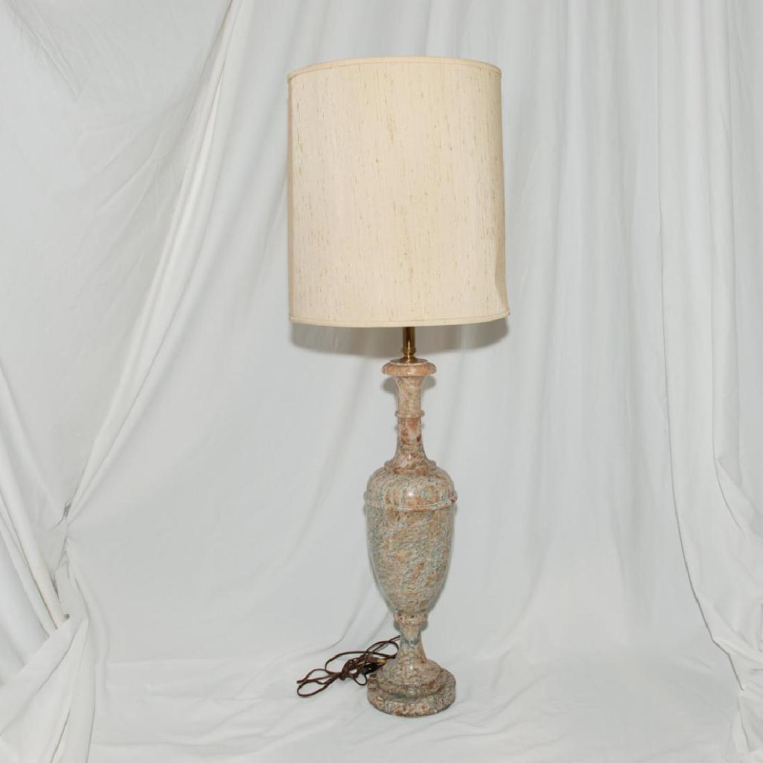 URN-FORM ITALIAN HAND CARVED ALABASTER ELECTRIC LAMP (1 of 5)