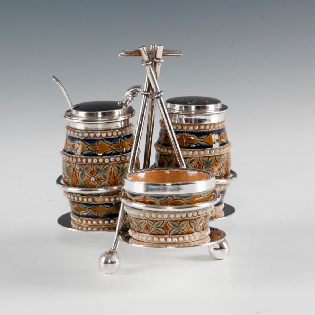 SET OF 4 DOULTON LAMBETH 19thC CONDIMENT CRUET (1 of 6)