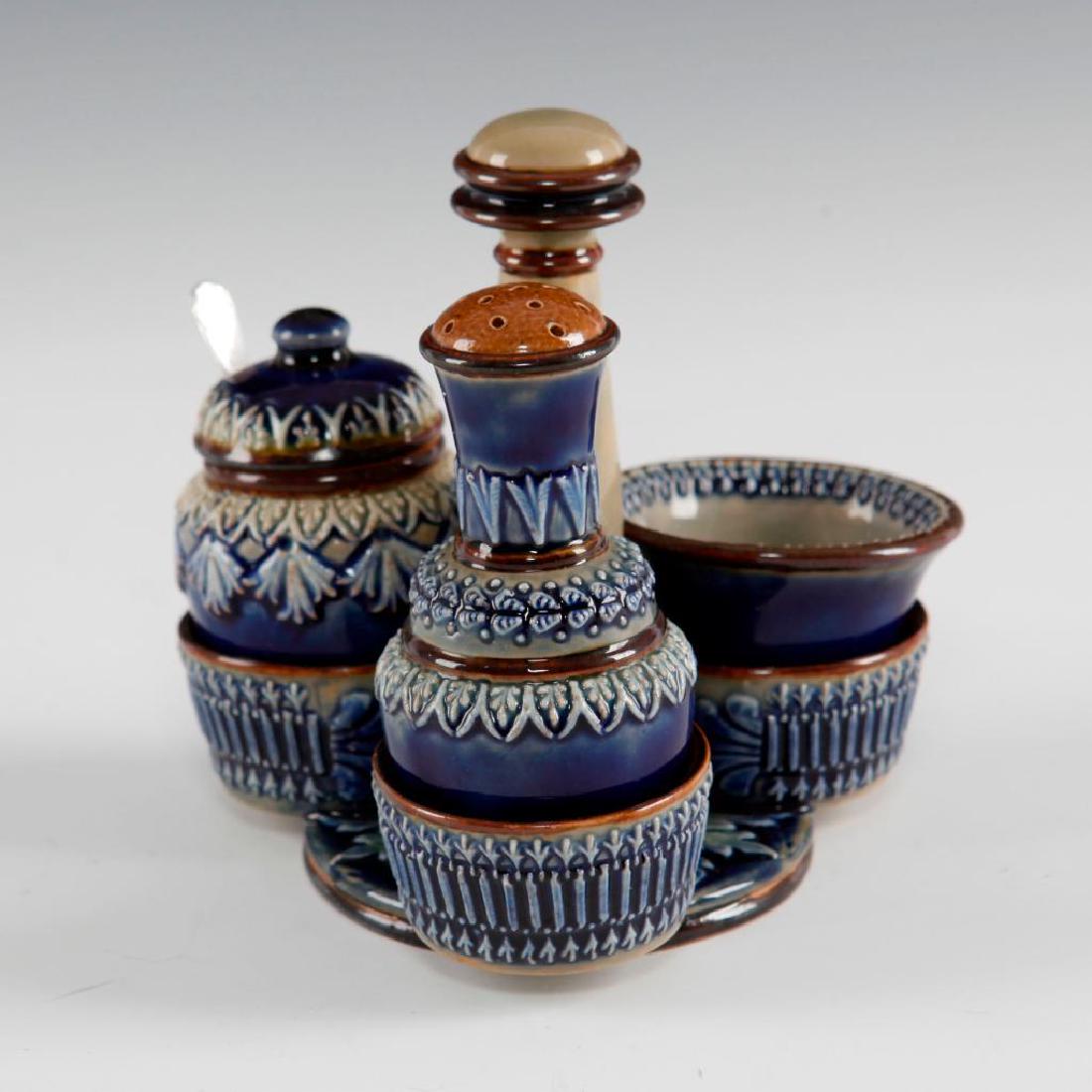 SET OF 5pc DOULTON LAMBETH 19thC CONDIMENT CRUET (1 of 8)