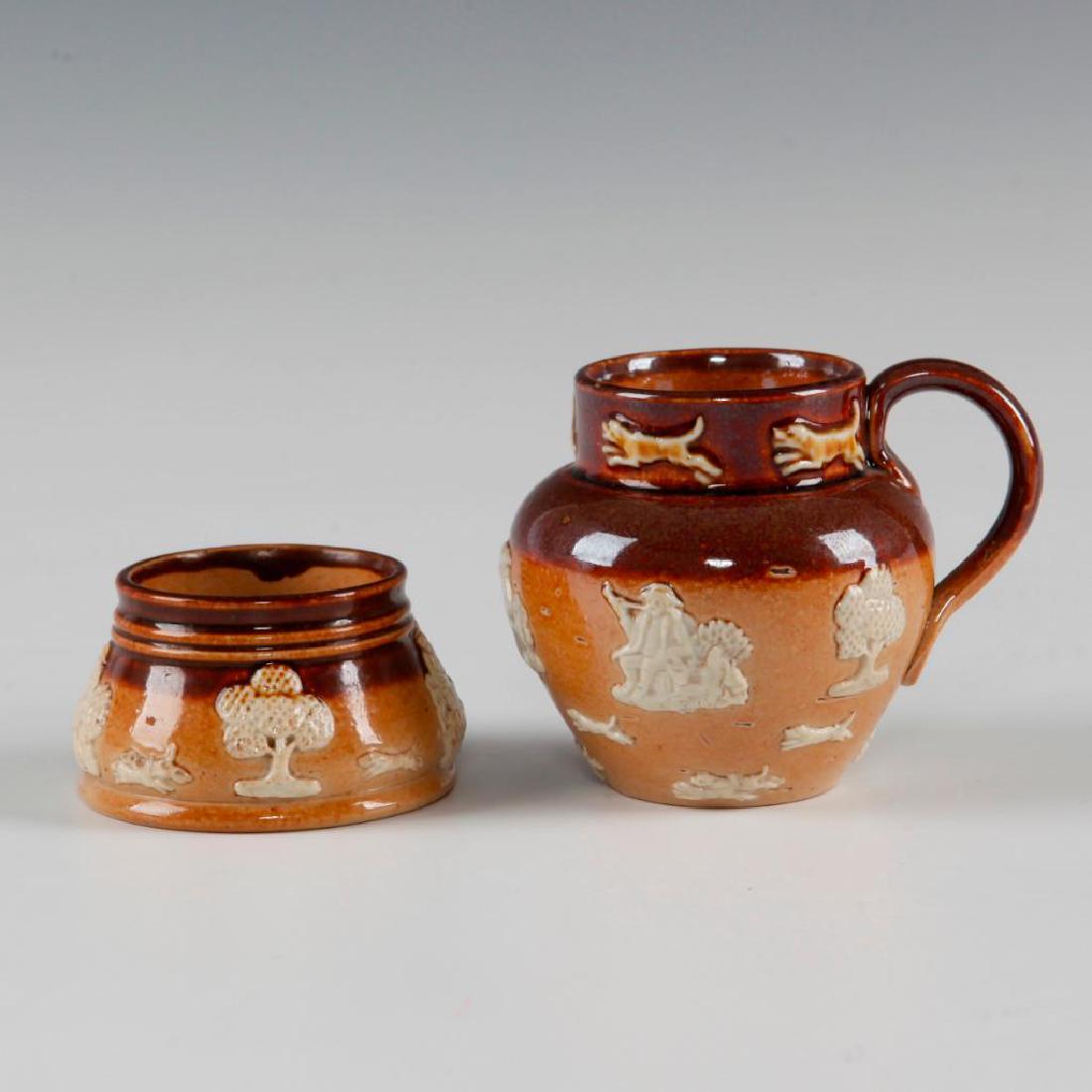 GROUP, 2 DOULTON LAMBETH OPEN SALT AND HANDLED URN (1 of 3)