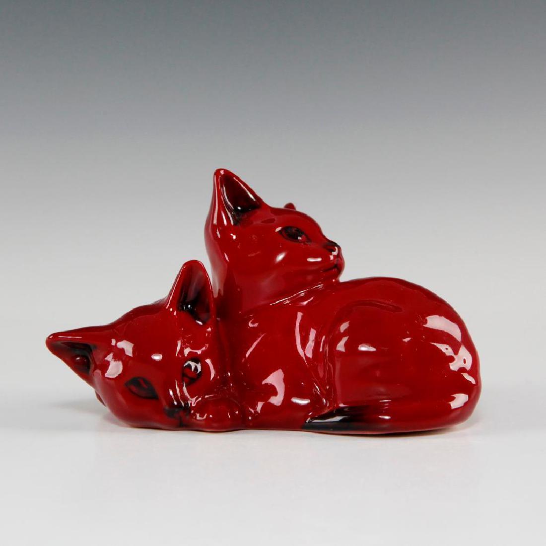 ROYAL DOULTON FLAMBE FIGURINE PAIR OF CATS (1 of 4)
