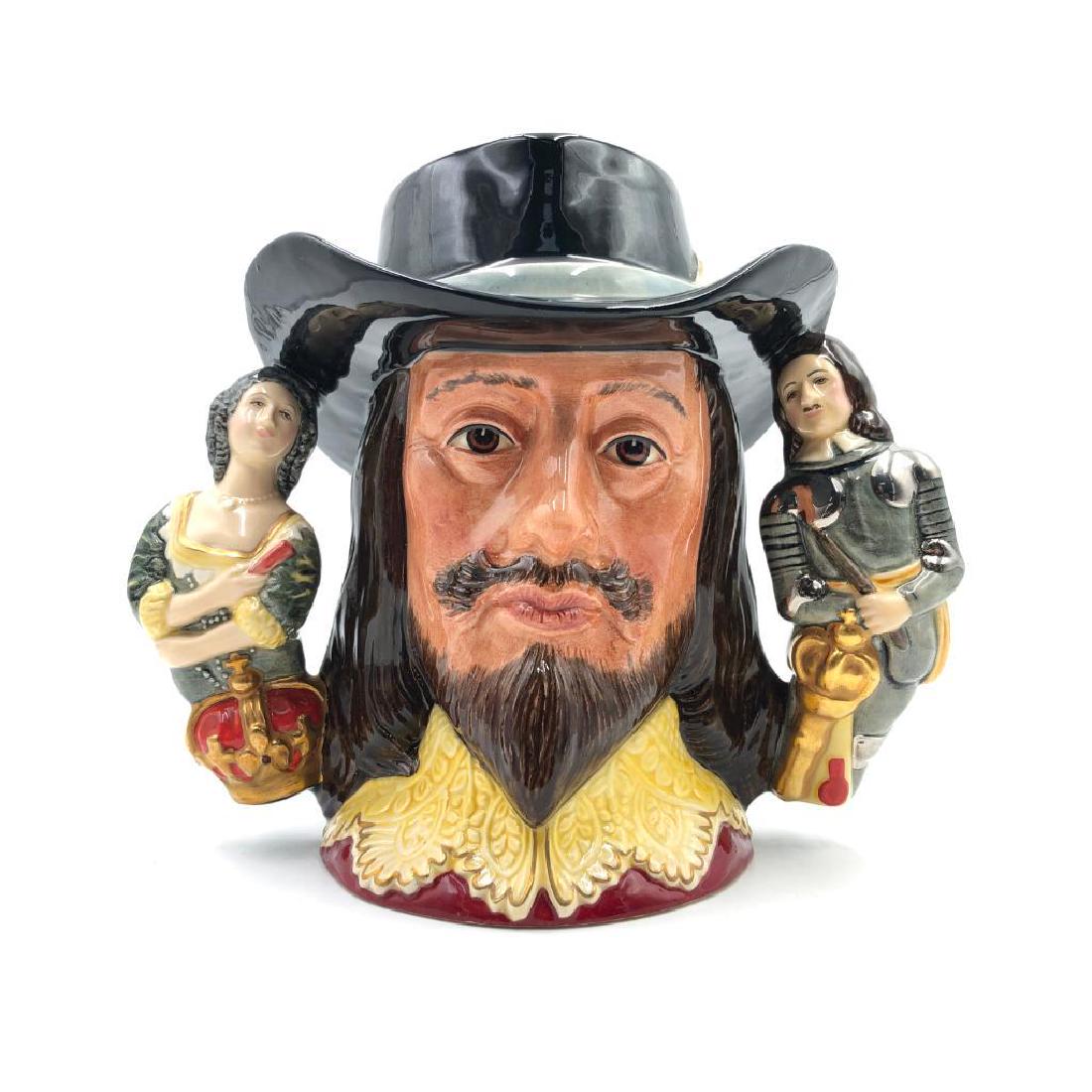 KING CHARLES THE IST, RARE 3-HANDLED JUG ROYAL DOULTON (1 of 4)