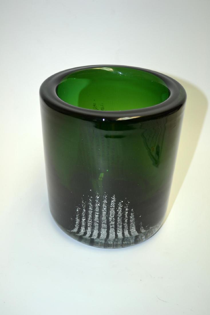 CESKA ART GLASS ART DECO GREEN VASE (1 of 5)