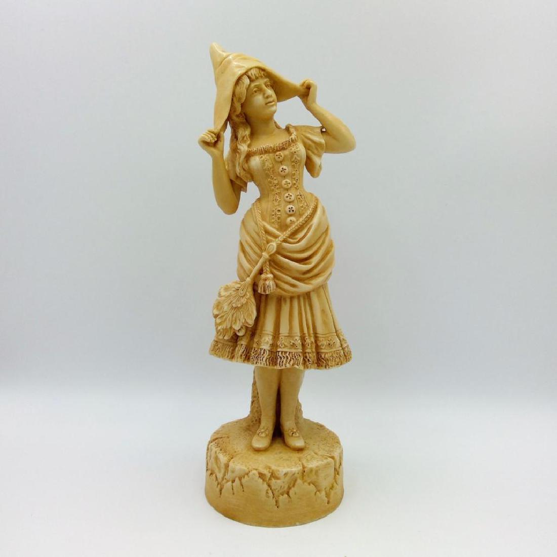 ANTIQUE ENGLISH 19thC PORCELAIN FIGURINE: Robinson & Leadbeater Large Figure of a Lady. Signed on the back of the base. Issued: circa 1864-1885 Dimensions: 12"H x 3.75"D Country of Origin: England
