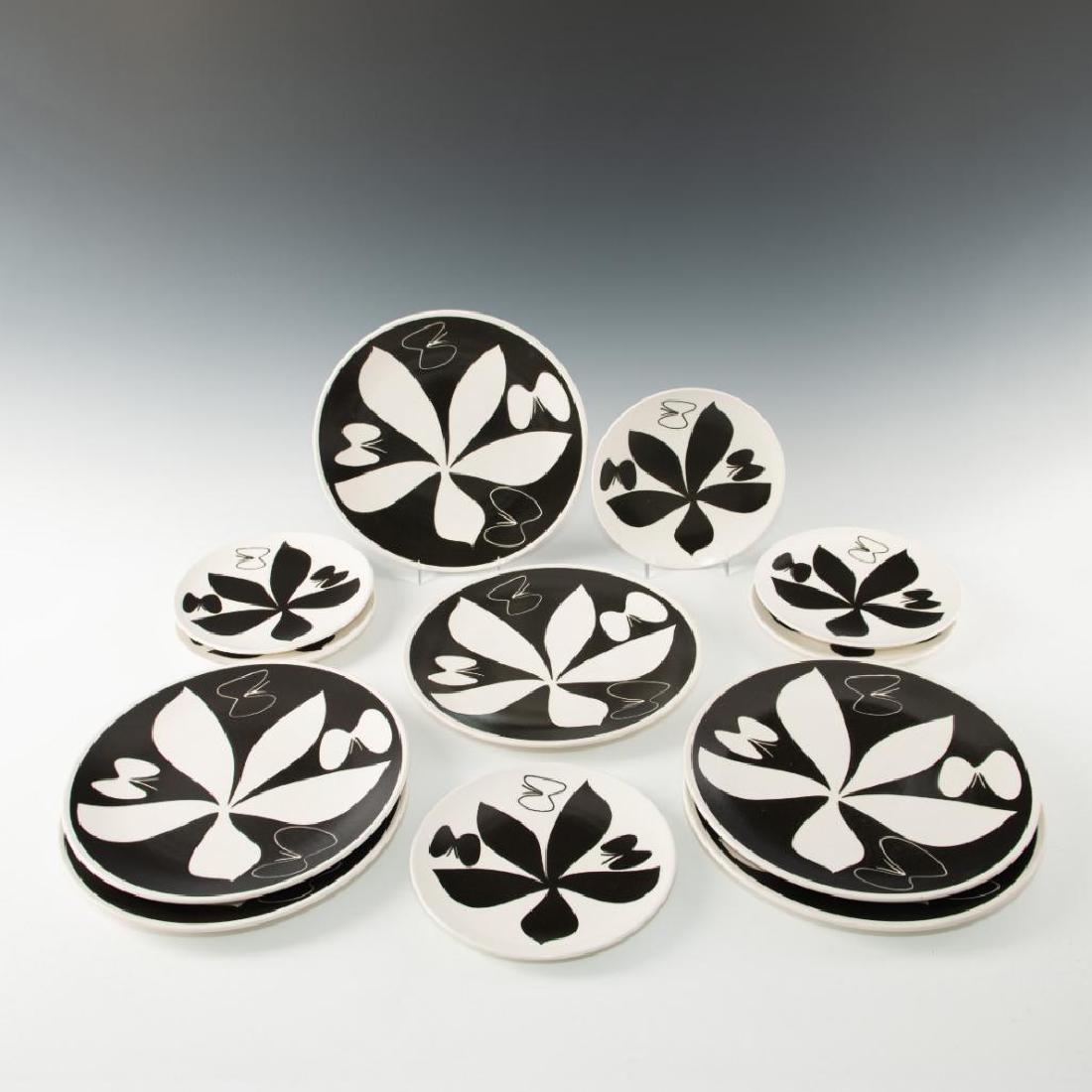 VERA MIKASA 12pc DINNER & SALAD PLATES SET BLACK WHITE: Service for 6 person. Dinnerware porcelain set by Vera Mikasa. Silhouette series, model number F7701, Black and white butterfly pattern. Dimensions: 10.75"D and 7.75"D Country of Origin: Japan