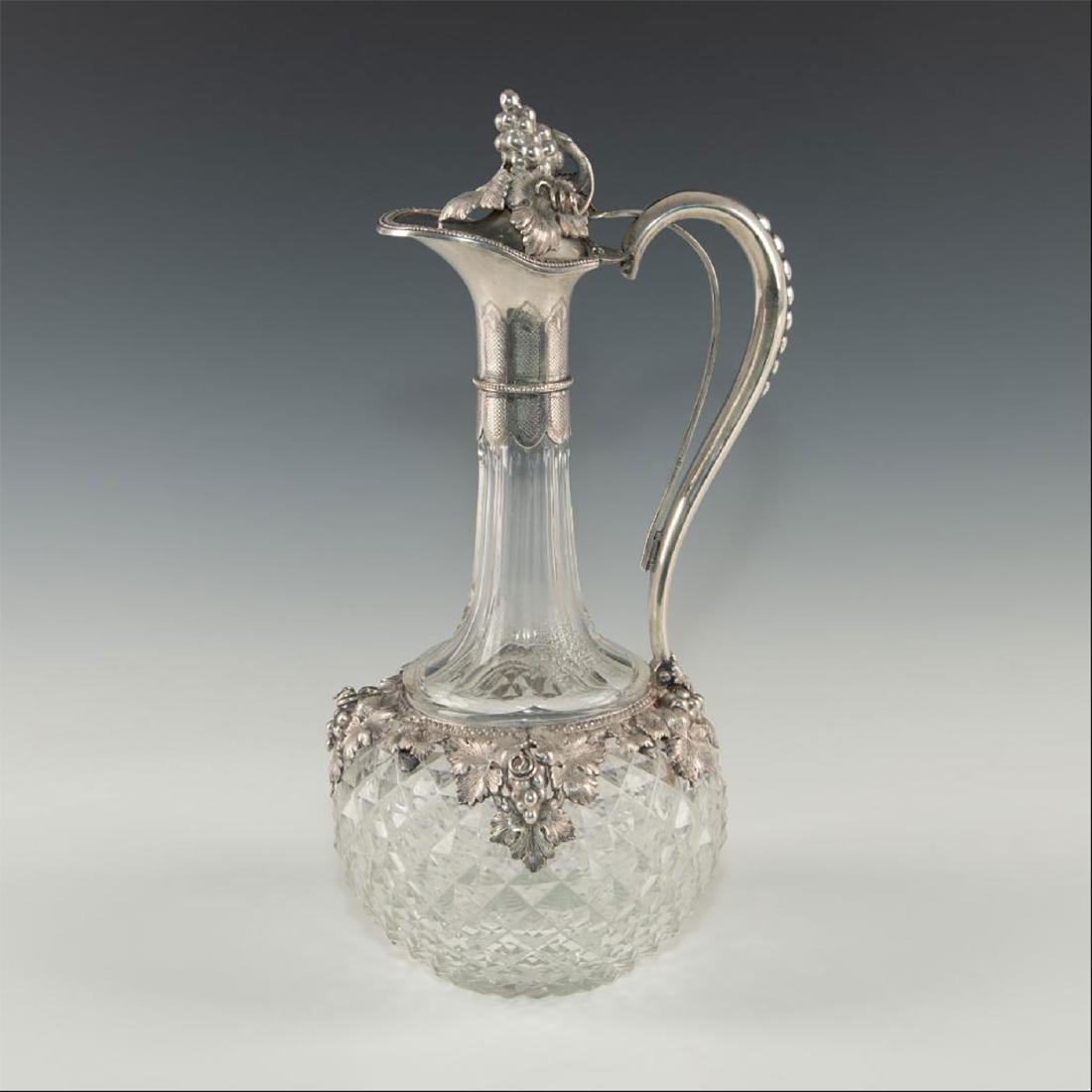 .812 SILVER GERMAN AND CUT CRYSTAL WINE DECANTER
