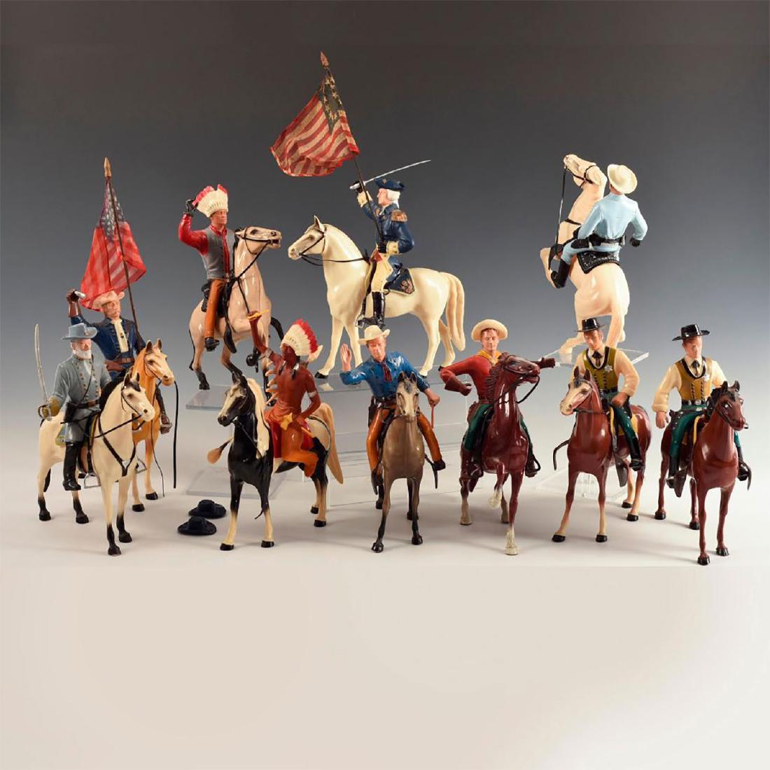 LOT OF 10 VINTAGE HARTLAND COWBOY AND WESTERN TOYS