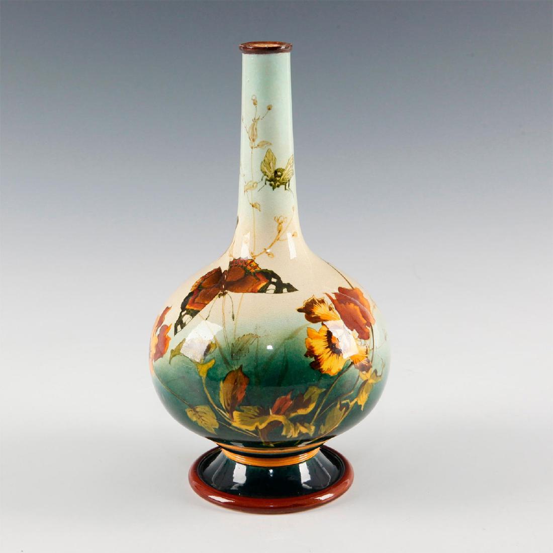 DOULTON LAMBETH FAIENCE  VASE YELLOW FLOWERS (1 of 3)