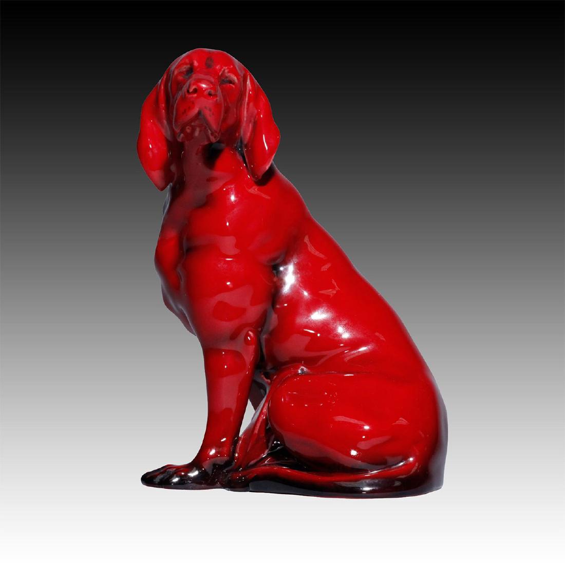 ROYAL DOULTON FLAMBE ANIMAL FIGURINE, ST. BERNARD DOG (1 of 3)