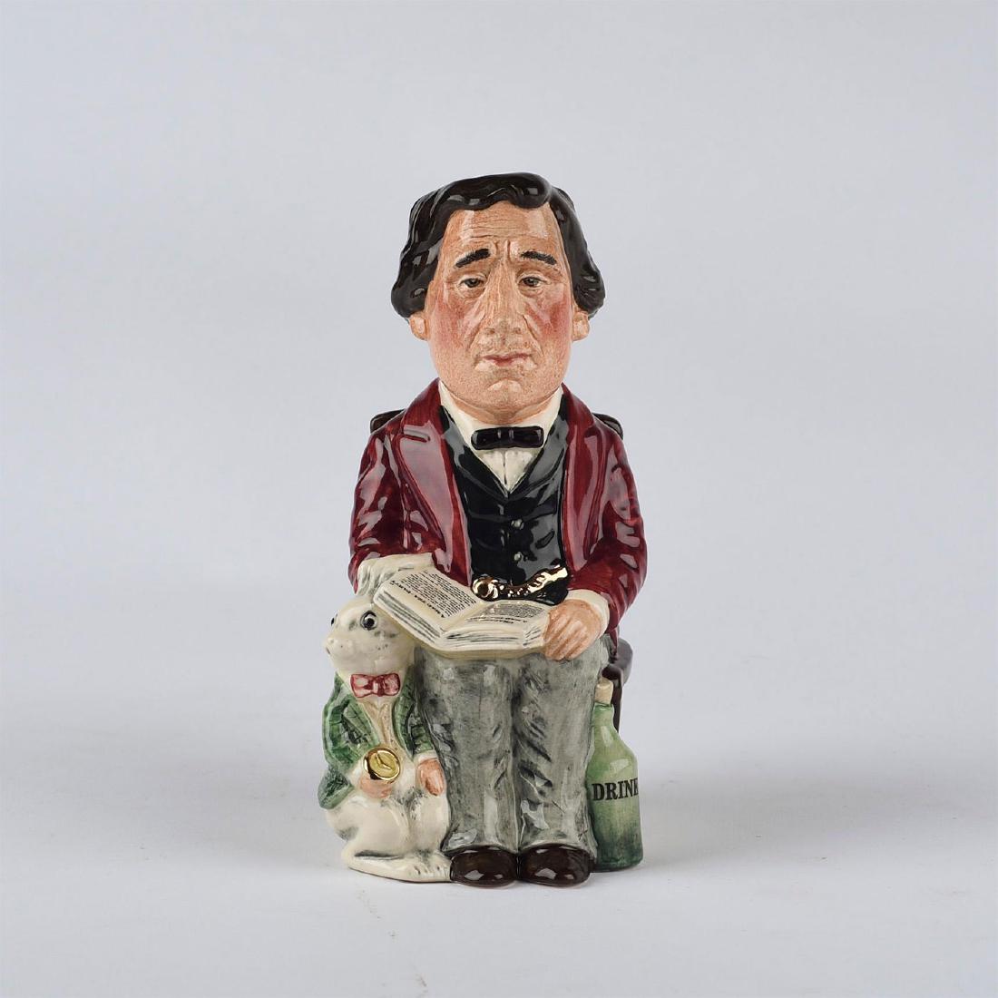 ROYAL DOULTON TOBY JUG, LEWIS CARROLL D7078: Character from "Alice's Adventures in Wonderland". Royal Doulton backstamp. Artist: David B. Biggs Issued: 1997 Dimensions: 6.75"H Manufacturer: Royal Doulton Country of Origin: England