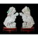 PAIR OF CHINESE CARVED JADE CROWING ROOSTERS, WOODEN - 10