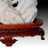 PAIR OF CHINESE CARVED JADE CROWING ROOSTERS, WOODEN - 9