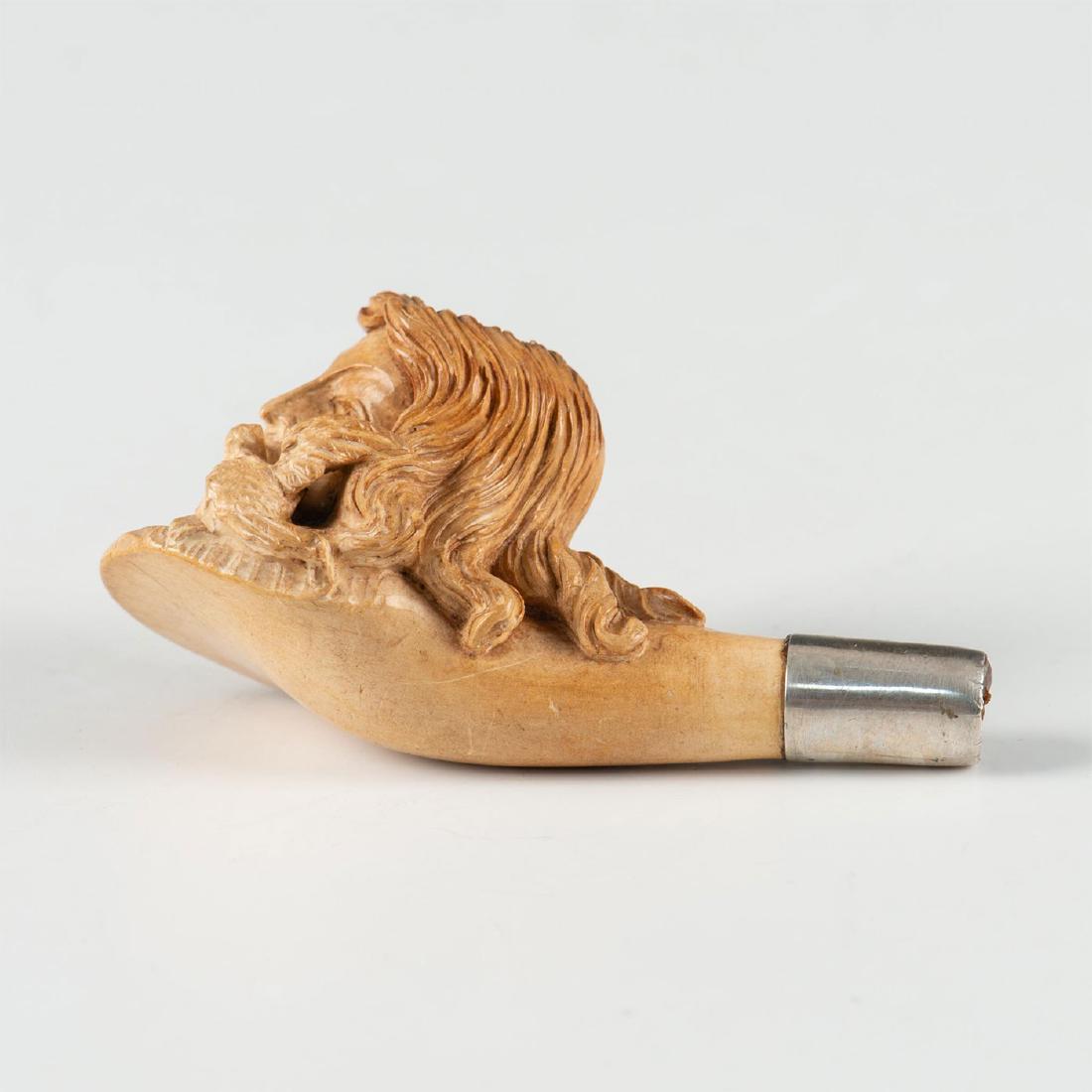 CARVED MEERSCHAUM PIPE BOWL, LADY WITH DOVE (1 of 5)