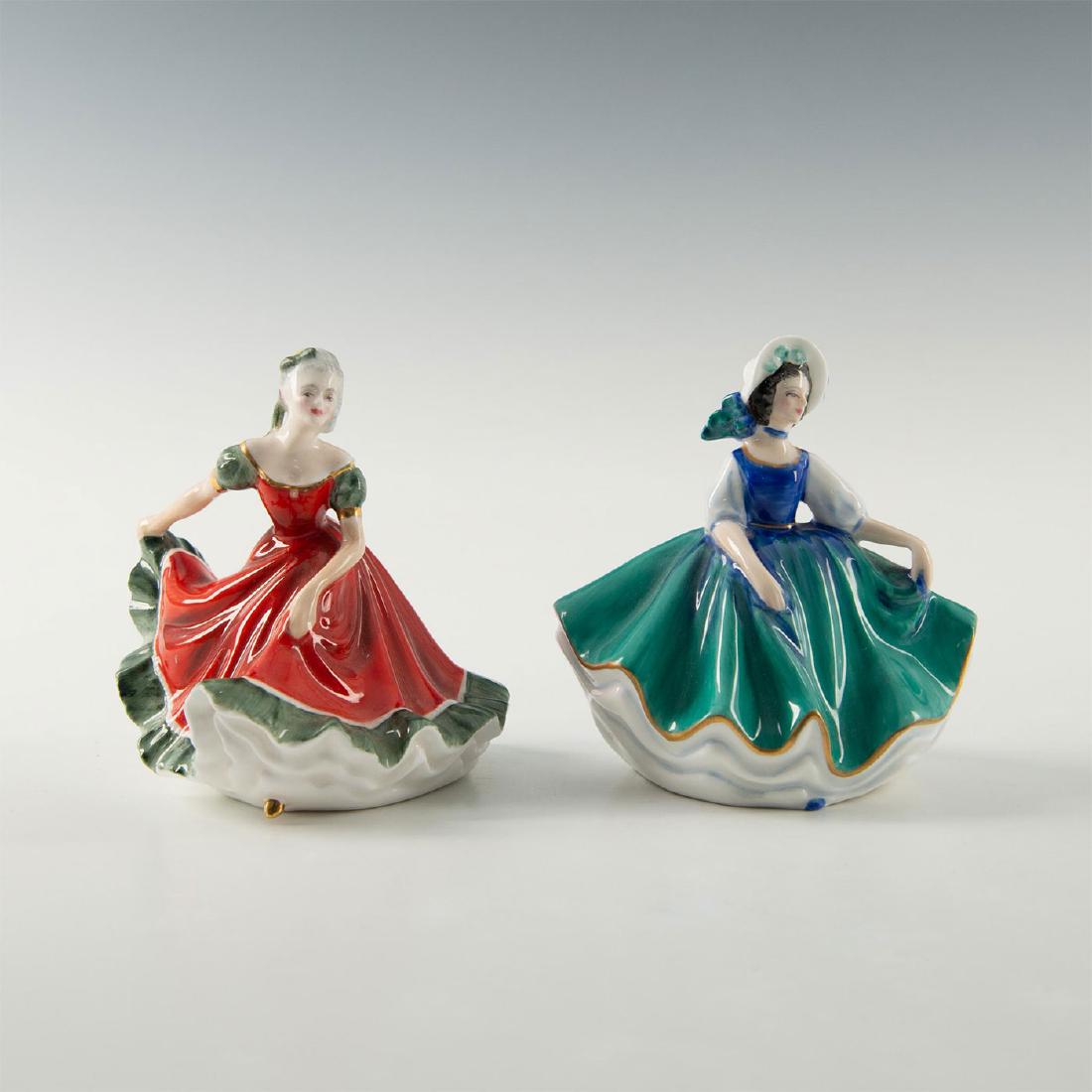 2 ROYAL DOULTON MINI FIGURINES, DANCING LADIES (1 of 7)