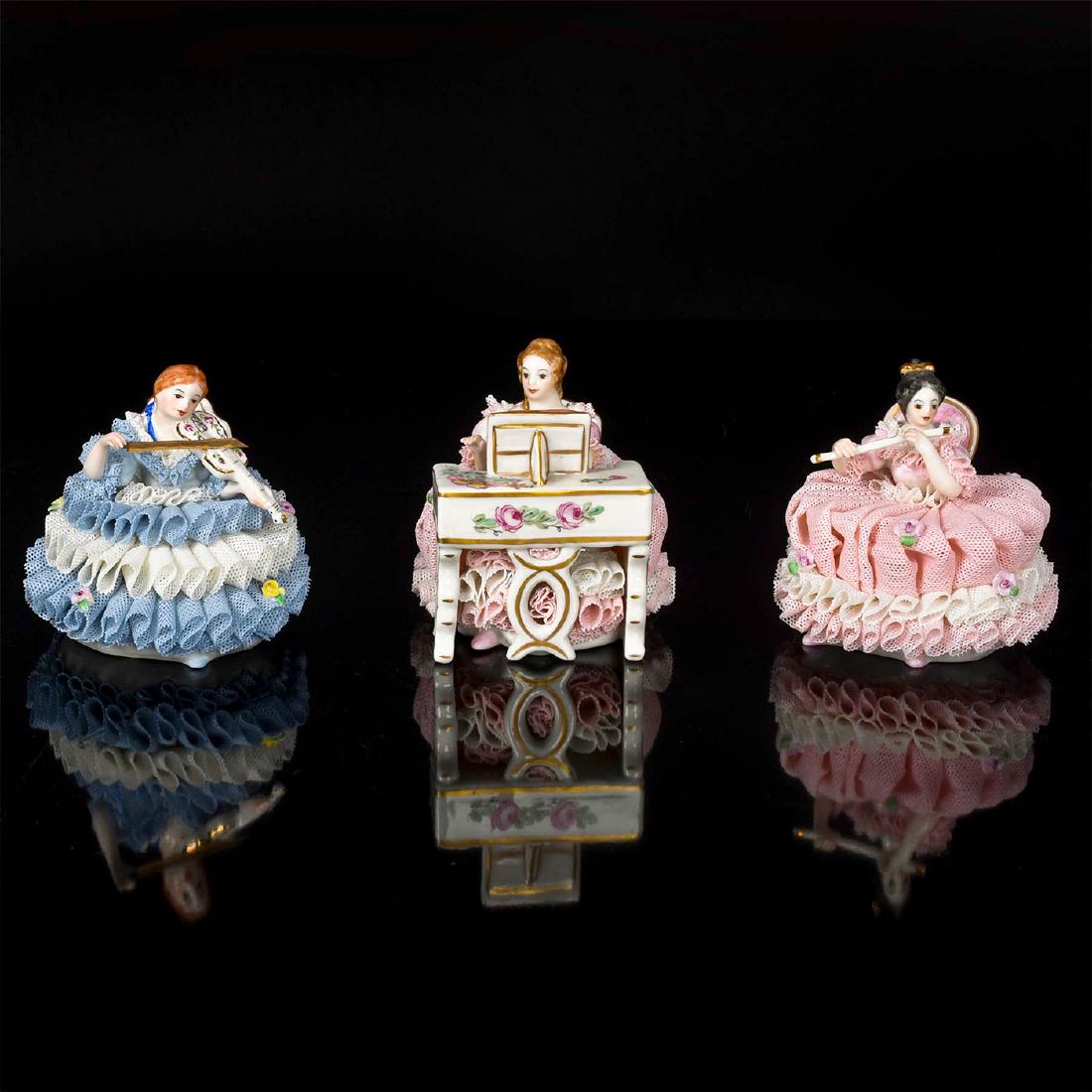 SET OF THREE IRISH DRESDEN CELTIC MELODIE FIGURINES (1 of 5)