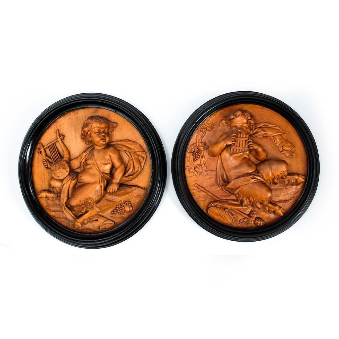 SET OF 2 AESTHETIC PERIOD HAND CARVED GERMAN PAN SATYR (1 of 10)