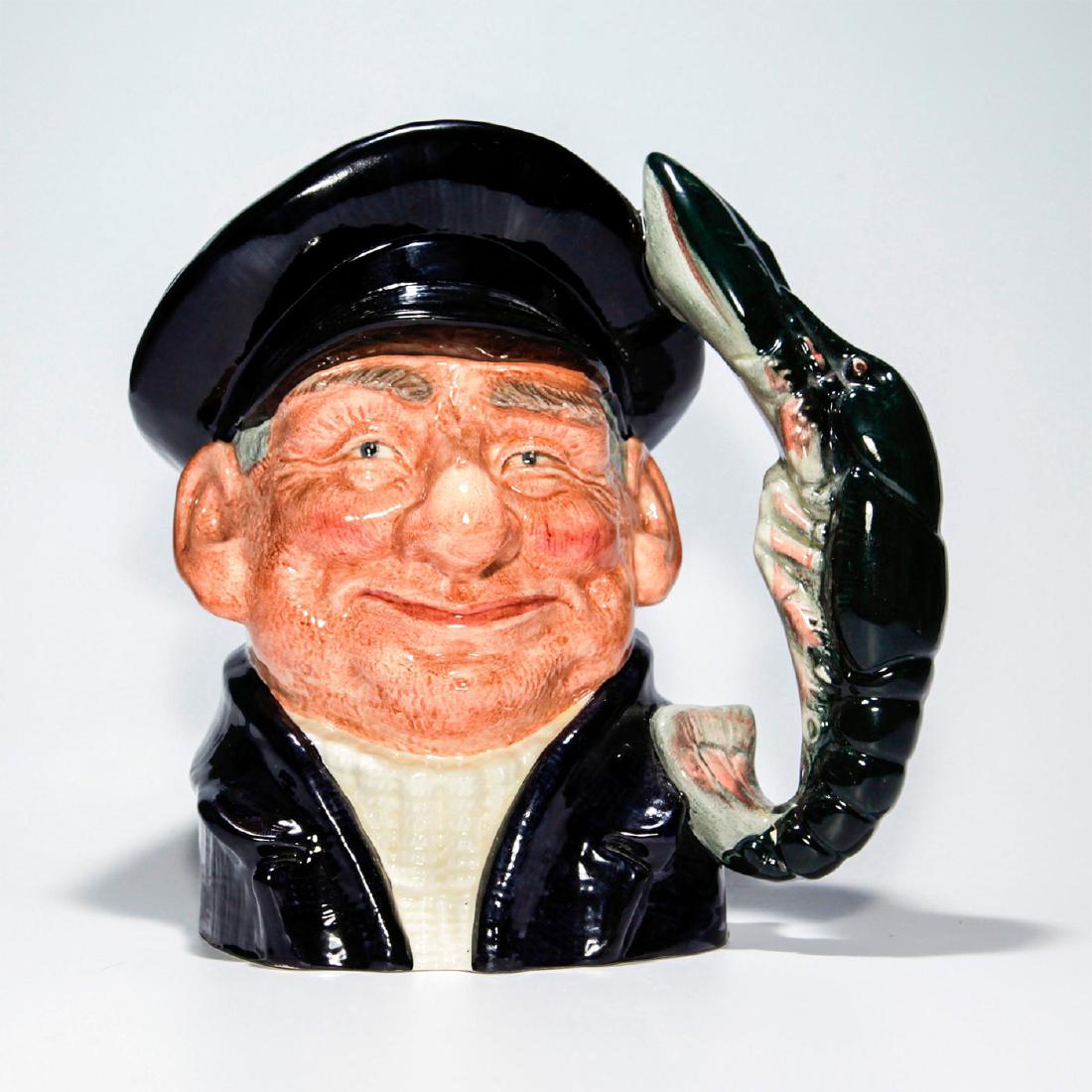 ROYAL DOULTON CHARACTER JUG, LOBSTER MAN D6617: Boat captain with a lobster handle. Doulton backstamp on bottom. Artist: David B. Biggs Issued: 1968-1991 Dimensions: 7.5"H Manufacturer: Royal Doulton Country of Origin: England