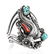 NATIVE AMERICAN SILVER TURQUOISE CORAL BRACELET - 2