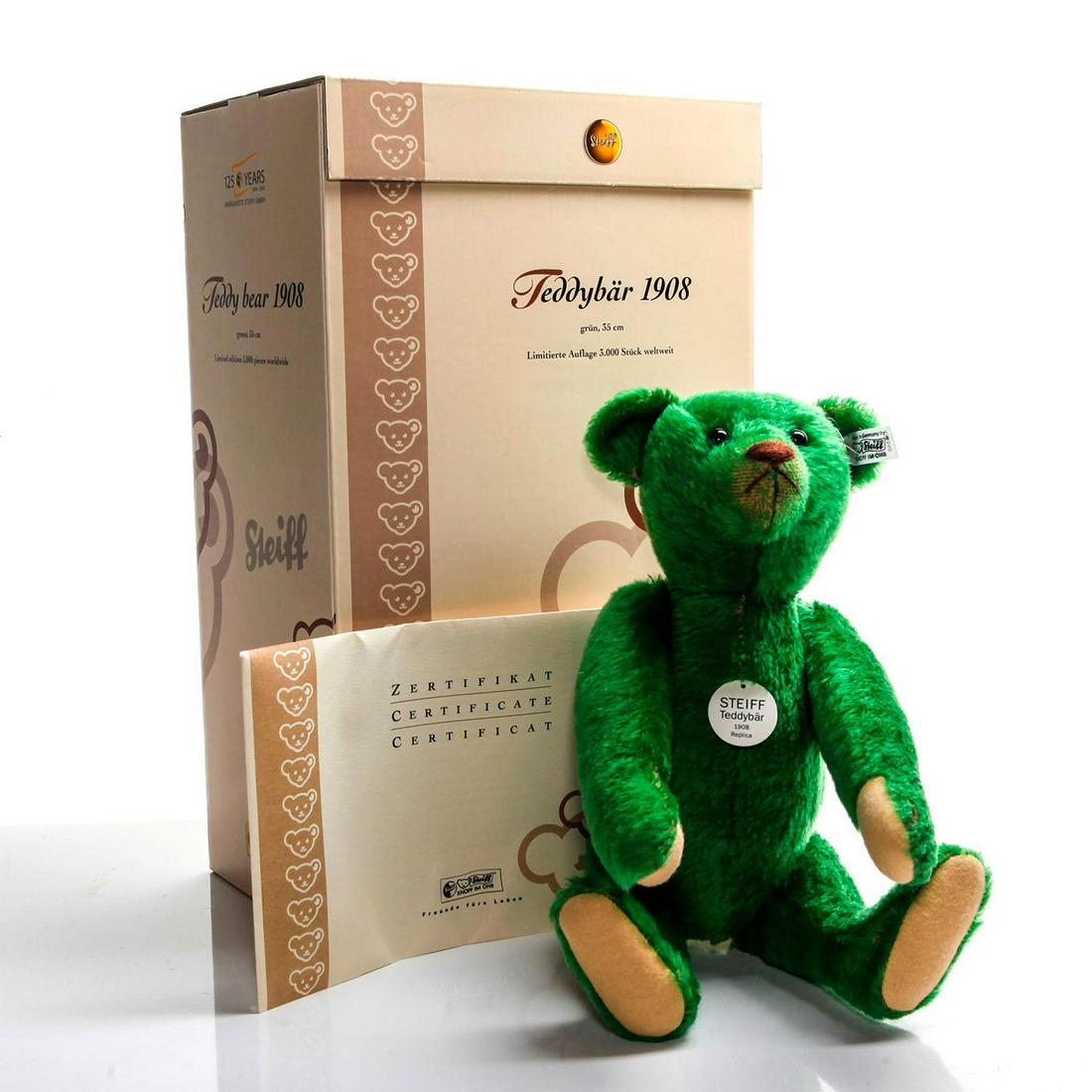 STEIFF REPLICA 1908 ARTICULATED GROWLER TEDDY BEAR (1 of 5)