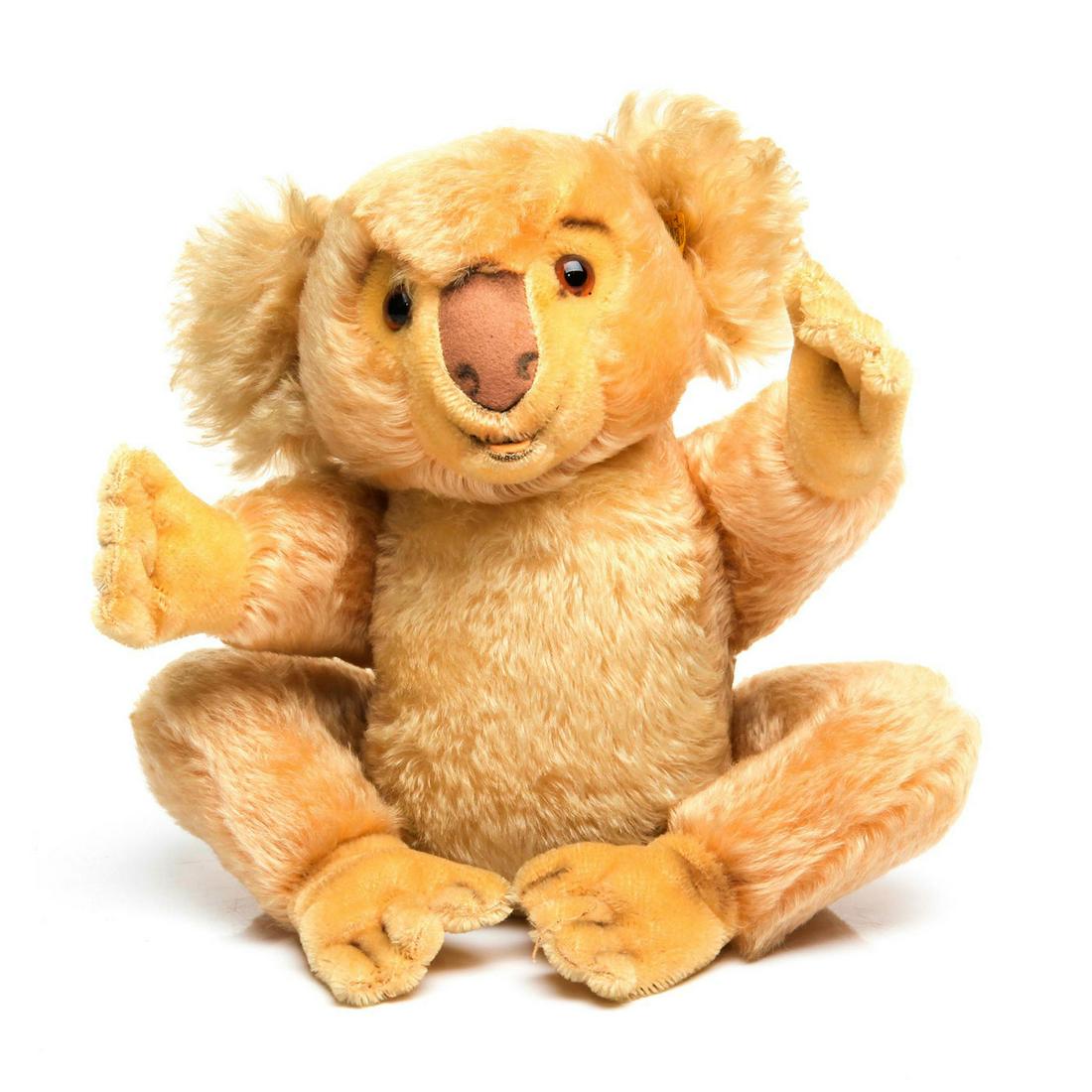 BEIGE MID CENTURY MOHAIR KOALA; 5 ARTICULATED JOINTS (1 of 5)