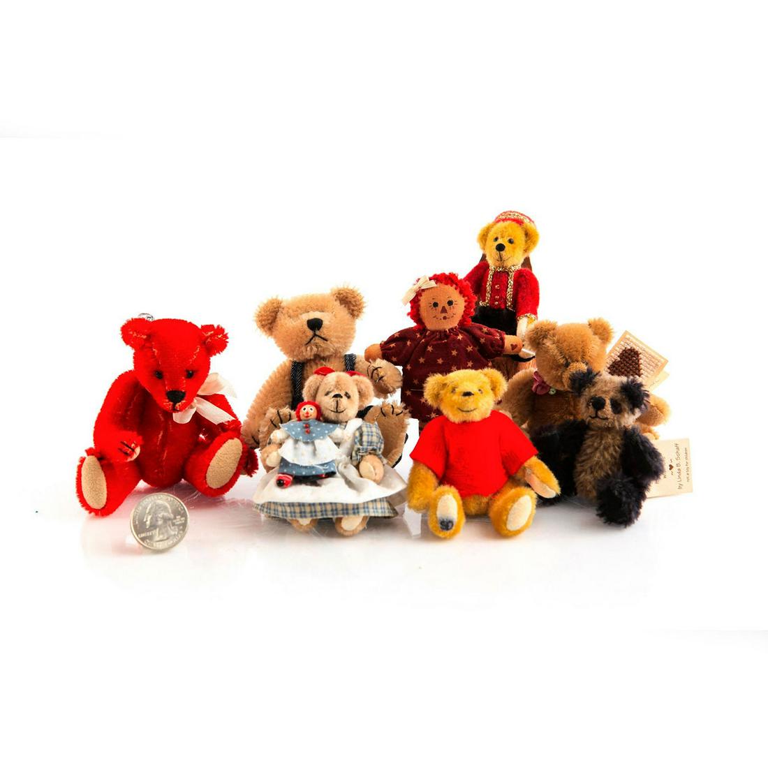 GROUP OF POCKET BEARS AND DOLL (1 of 8)