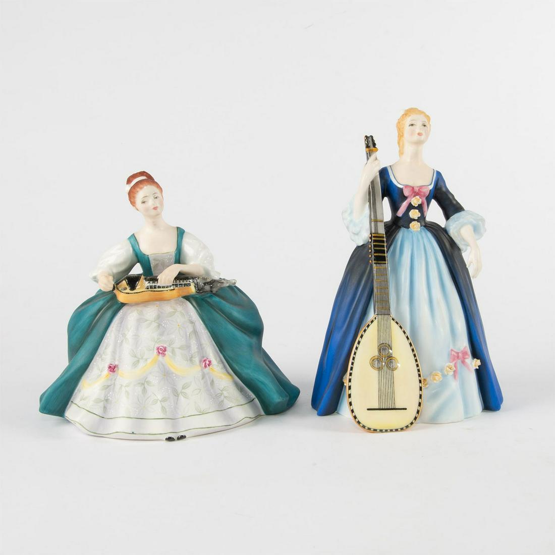 SET OF 2 ROYAL DOULTON FIGURINES, LADY MUSICIANS (1 of 5)