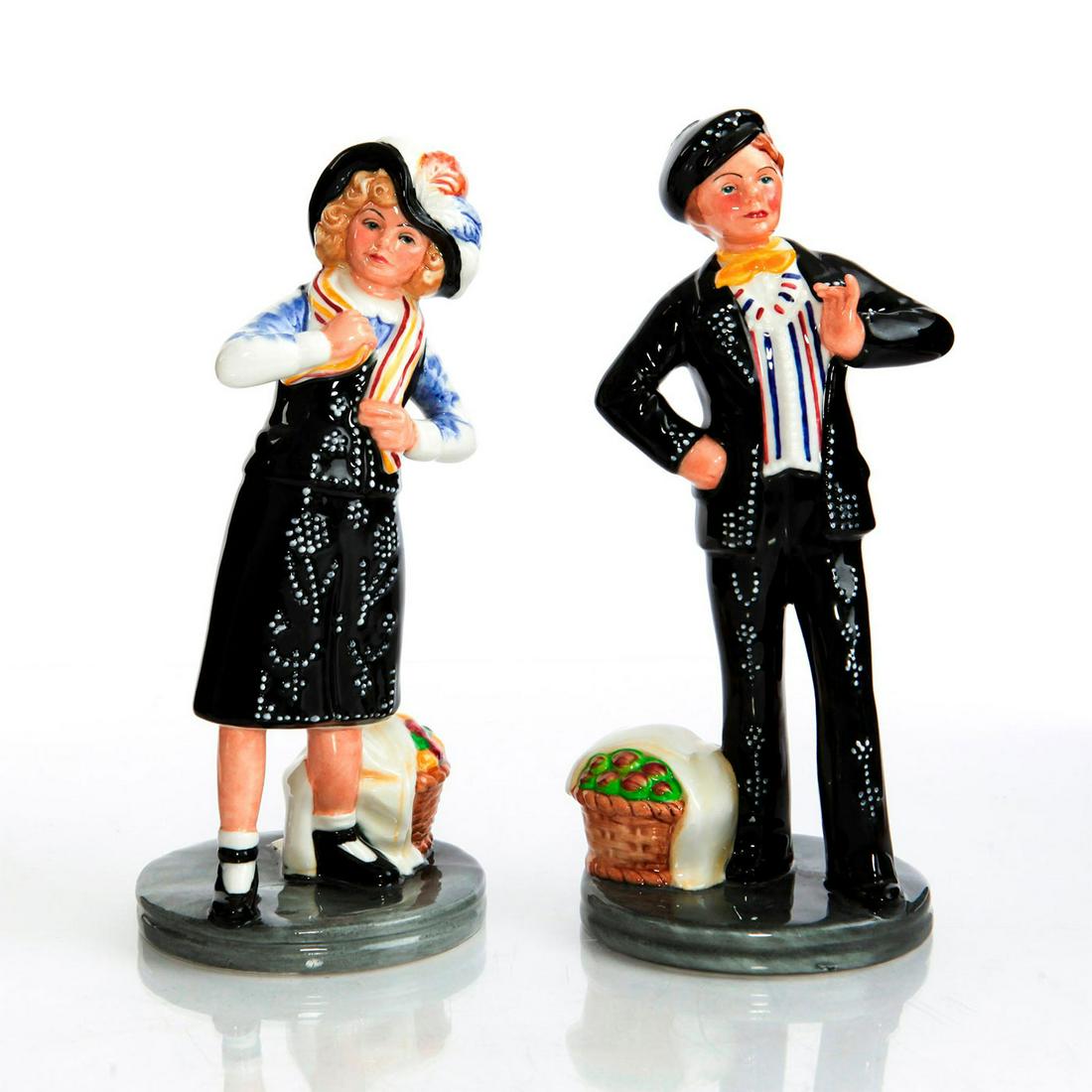 PAIR OF ROYAL DOULTON FIGURINES, PEARLY GIRL & BOY (1 of 3)