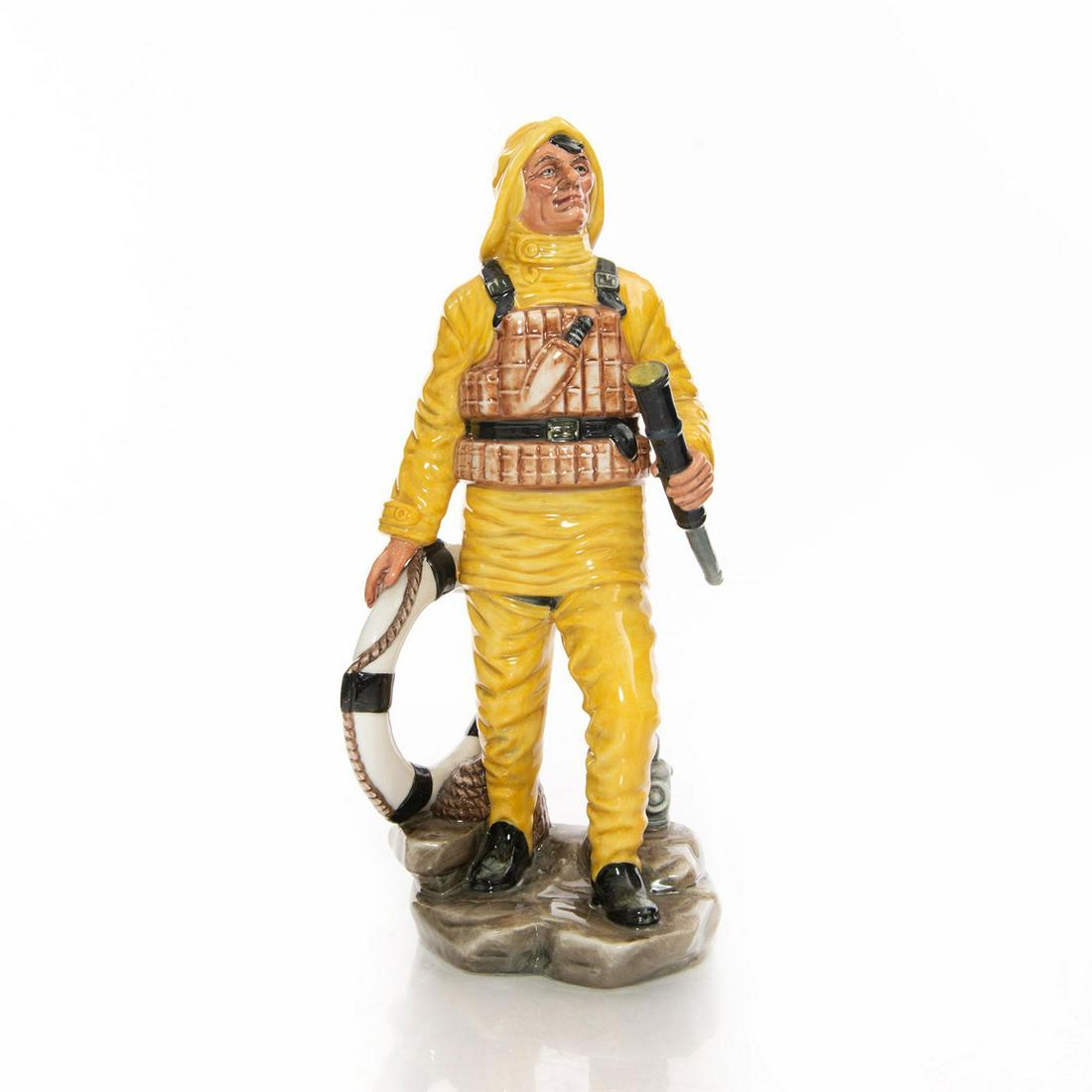 ROYAL DOULTON FIGURINE, THE LIFEBOAT MAN HN2764: Sea Characters series. Doulton backstamp. Artist: William K. Harper Issued: 1987-1991 Dimensions: 9.5"H Manufacturer: Royal Doulton Country of Origin: England