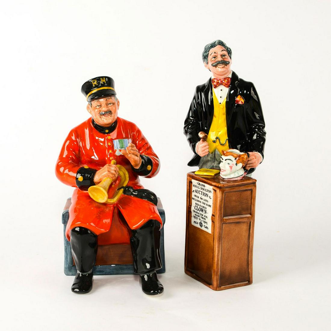 TWO ROYAL DOULTON FIGURINES, AUCTIONEER & PAST GLORY (1 of 4)