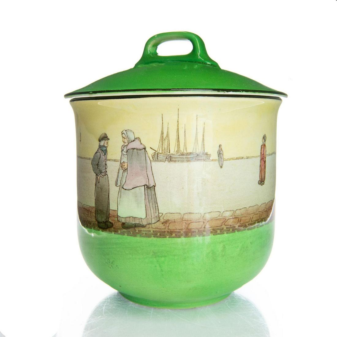 ROYAL DOULTON SERIES WARE DUTCH BISCUIT BARREL WITH LID (1 of 4)