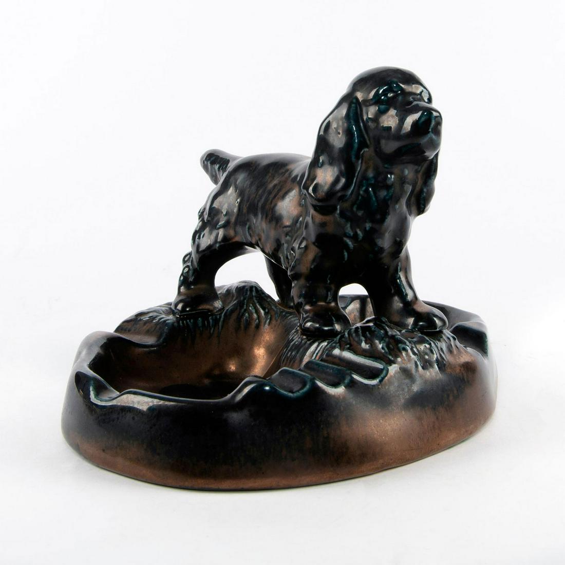 RRP CO. ROSEVILLE GLAZED LUSTRE COCKER SPANIEL ASHTRAY (1 of 6)
