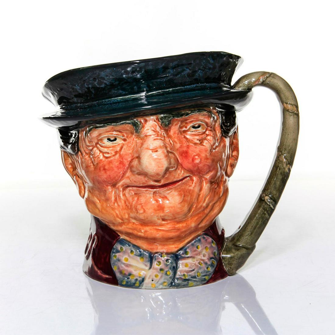 LARGE ROYAL DOULTON MUSICAL CHARACTER JUG, TONY WELLER: With original Thorens Swiss Movement music box base. Made to play the song, Come Landlord Fill The Flowing Bowl. Issued: 20th c. Dimensions: 6.5"H Manufacturer: Royal Doulton Country of Origin: Englan