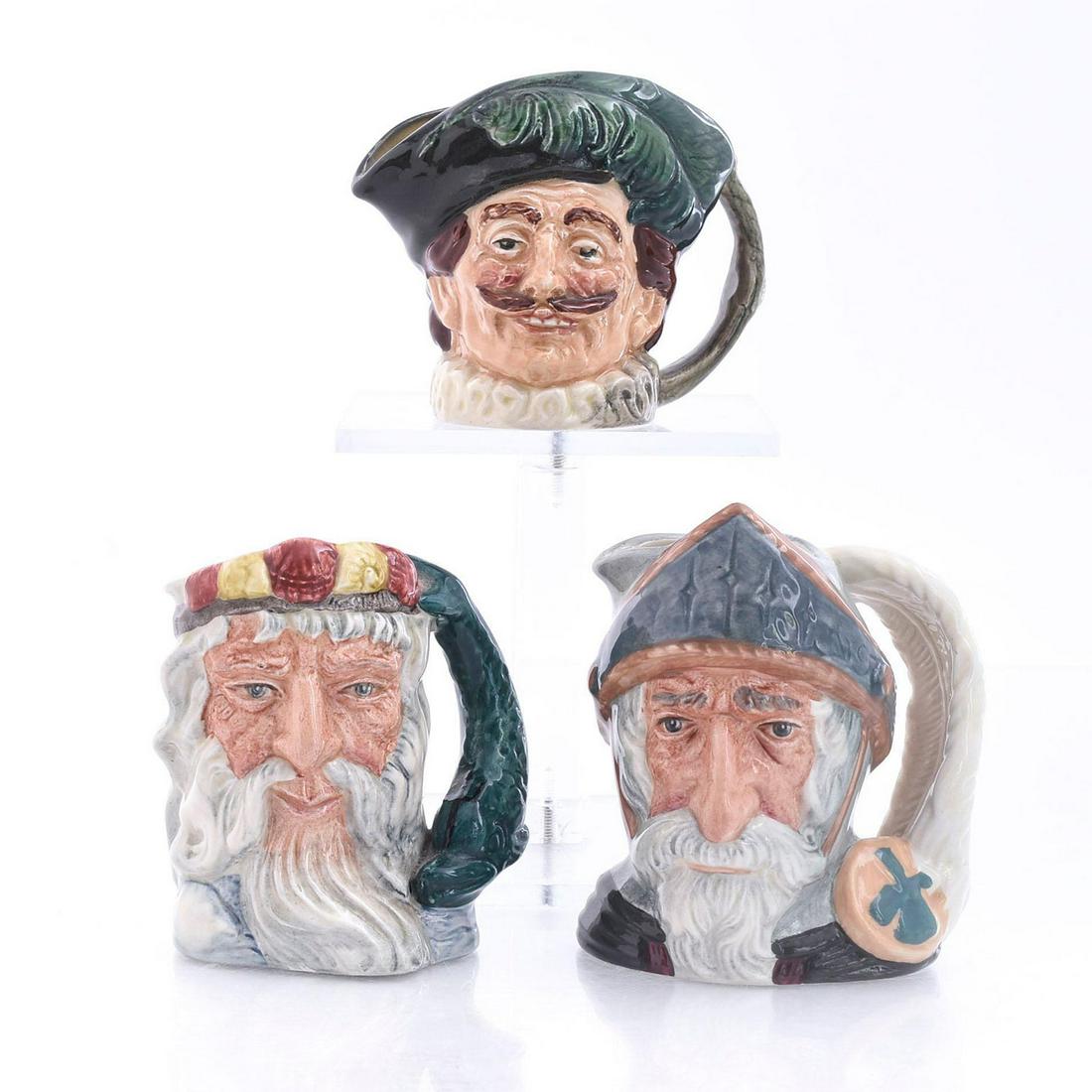SET OF THREE SMALL ROYAL DOULTON CHARACTER JUGS (1 of 3)