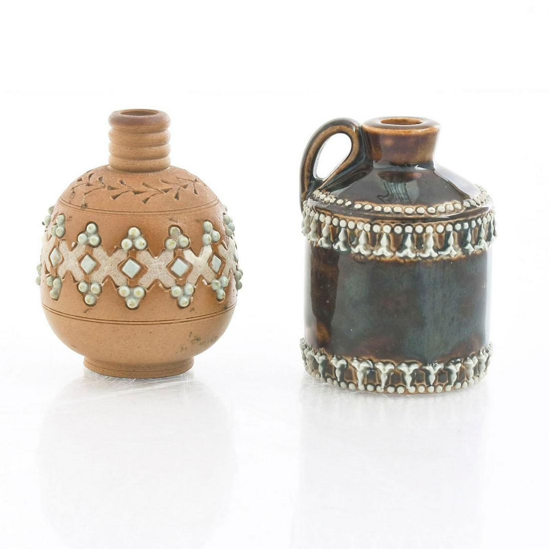 PAIR OF DOULTON LAMBETH MINIATURE CERAMIC JUGS (1 of 3)