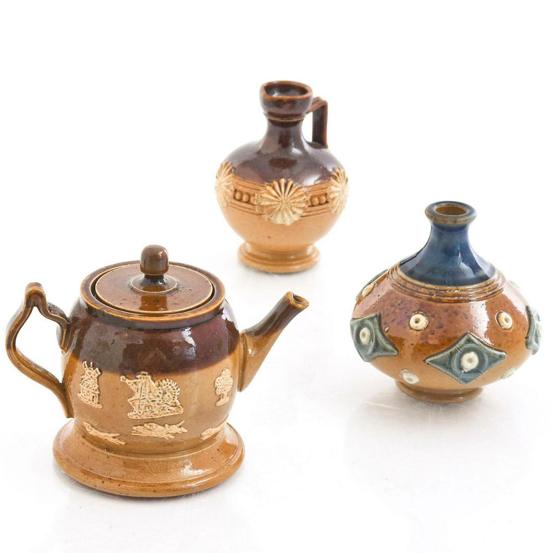 3 DOULTON LAMBETH STONEWARE MINIATURES (1 of 4)