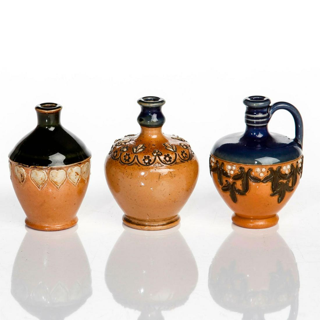 SET OF 3 ROYAL DOULTON MINIATURE VASES AND PITCHER (1 of 2)