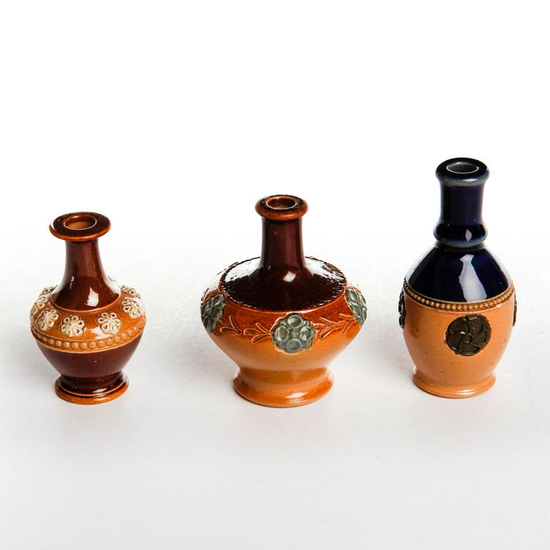 SET OF THREE DOULTON MINIATURE VASES (1 of 3)