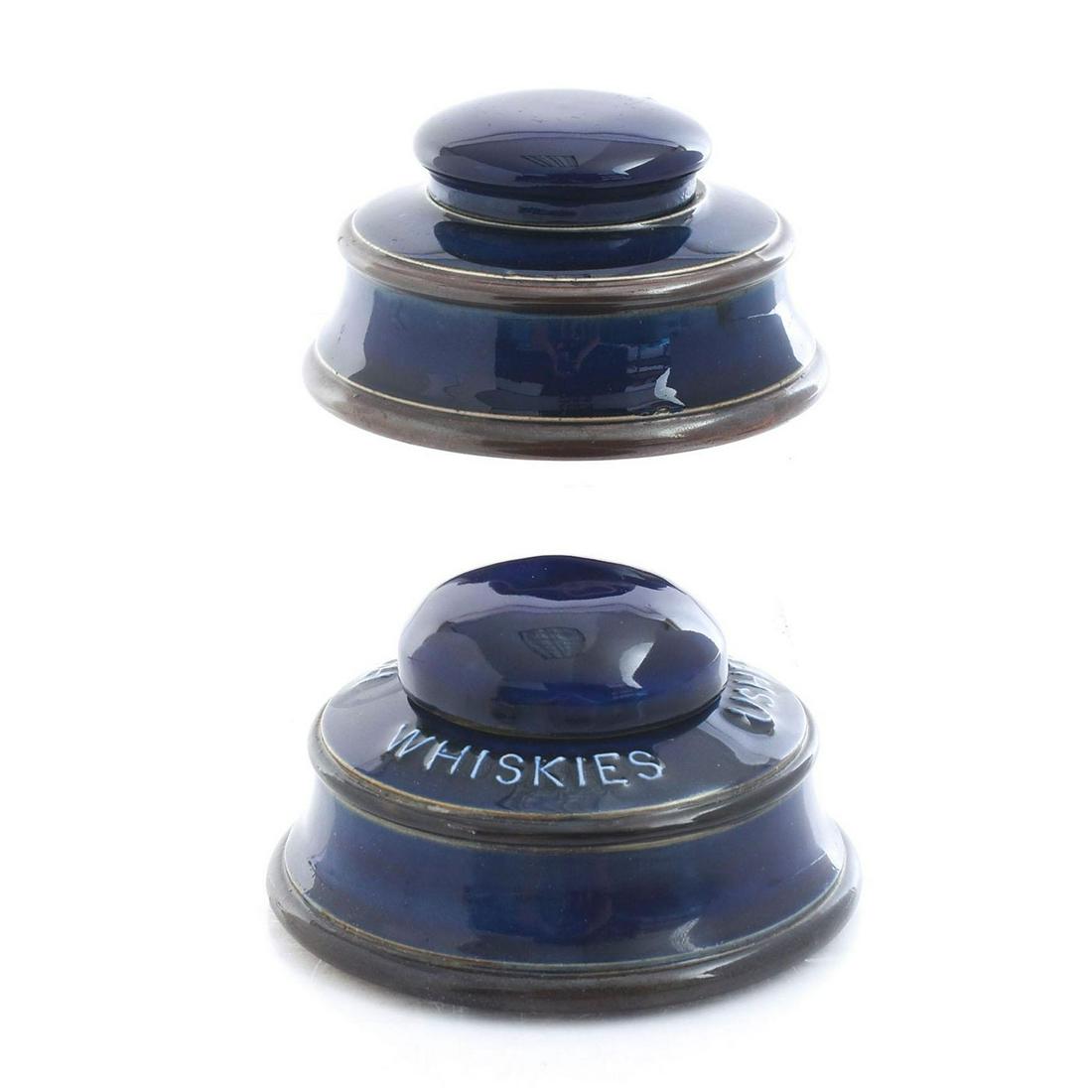 SET OF 2 ROYAL DOULTON STONEWARE INKWELLS (1 of 4)