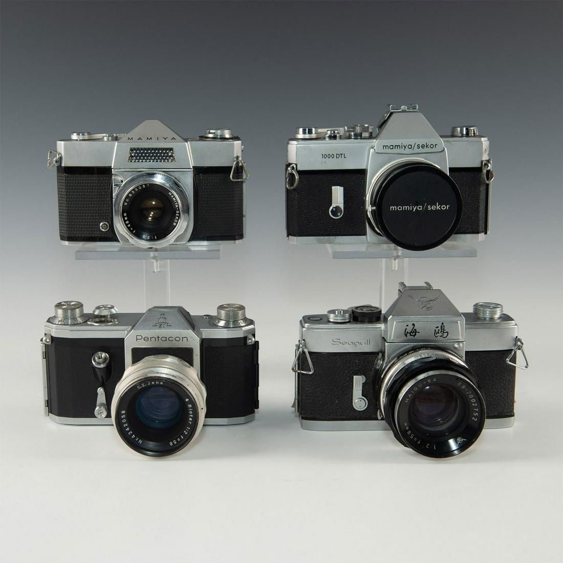 4 UNIQUELY STYLED ORIENTAL SLR CAMERAS, LENSES (1 of 10)
