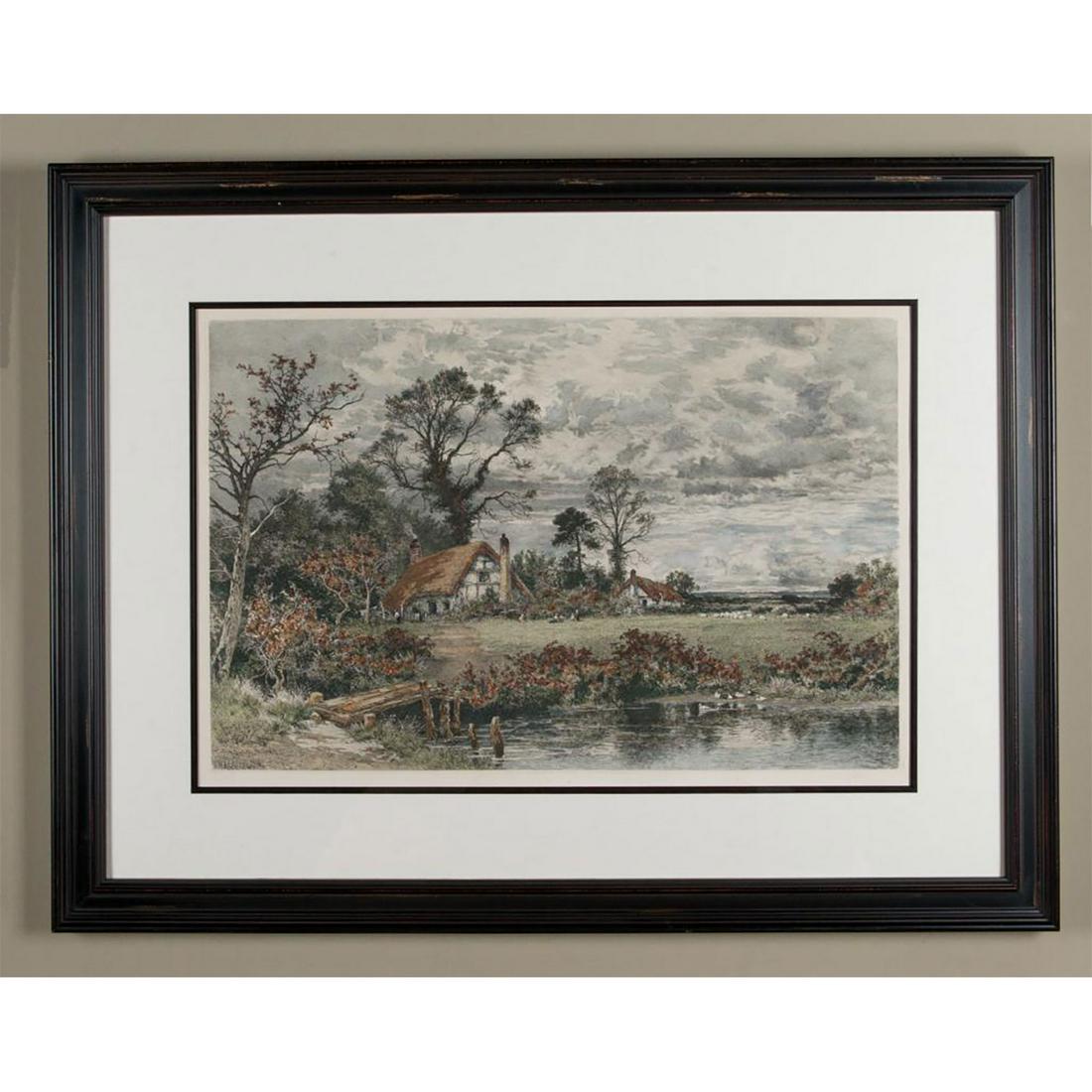 B.W. LEADER (BRITISH, 1831-1923) LITHOGRAPH BEFORE THE (1 of 4)