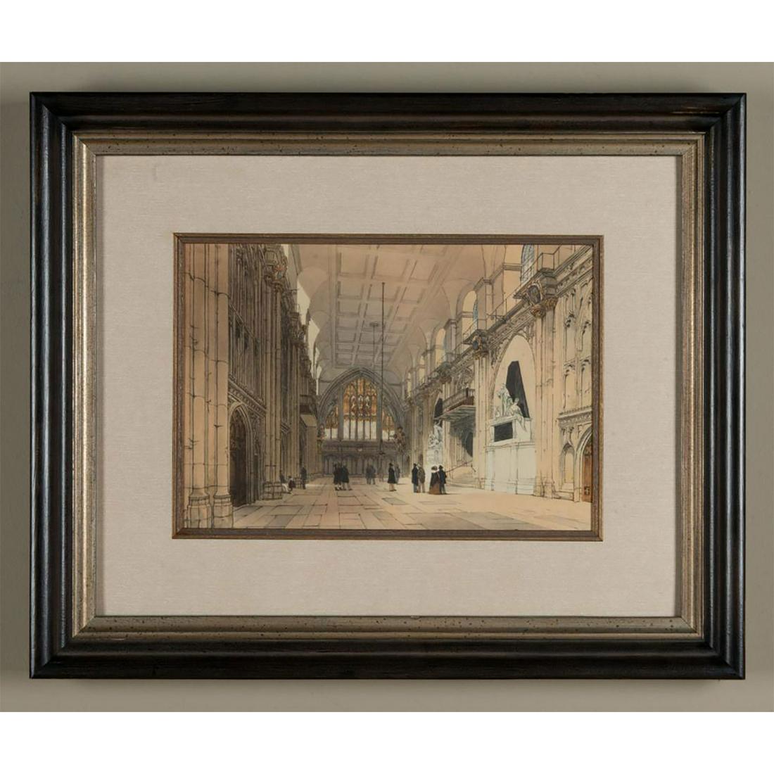 VICTORIAN ENGRAVED PRINT, THE GUILDHALL, T.S. BOYS (1 of 1)