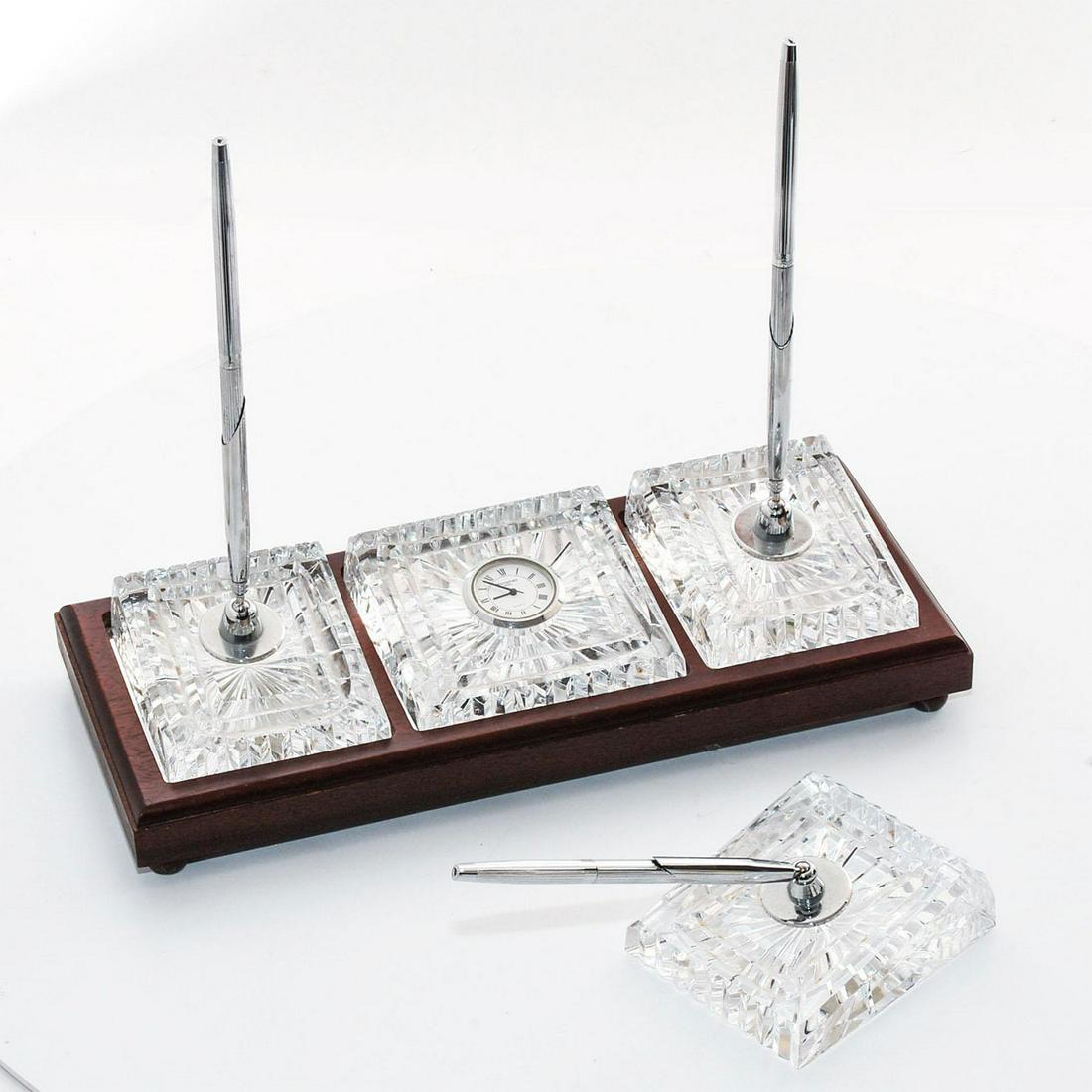 Waterford Crystal Pen Holders And Clock Desk Set Oct 29 2019