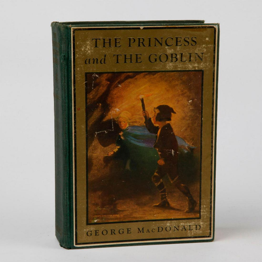 THE PRINCESS AND THE GOBLIN BOOK BY GEORGE MACDONALD: Green illustrated, cover, gilt. 263 pp. 4 color plates. Artist: Jessie Willcox Smith Issued: 1920 Dimensions: 7.5"L Country of Origin: United States